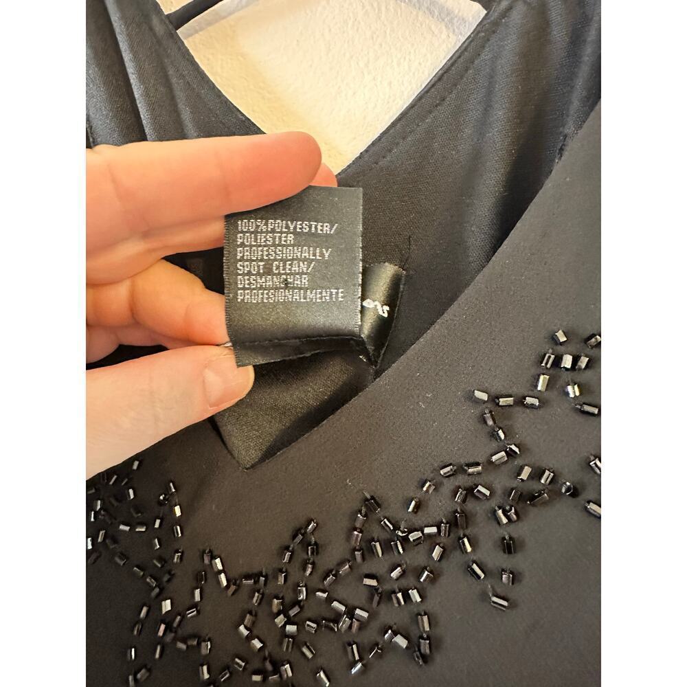 Vintage Y2K Womens Whimsigoth Dark Fairy Black Beaded Handkerchief Hem Midi 6 - Picture 7 of 9